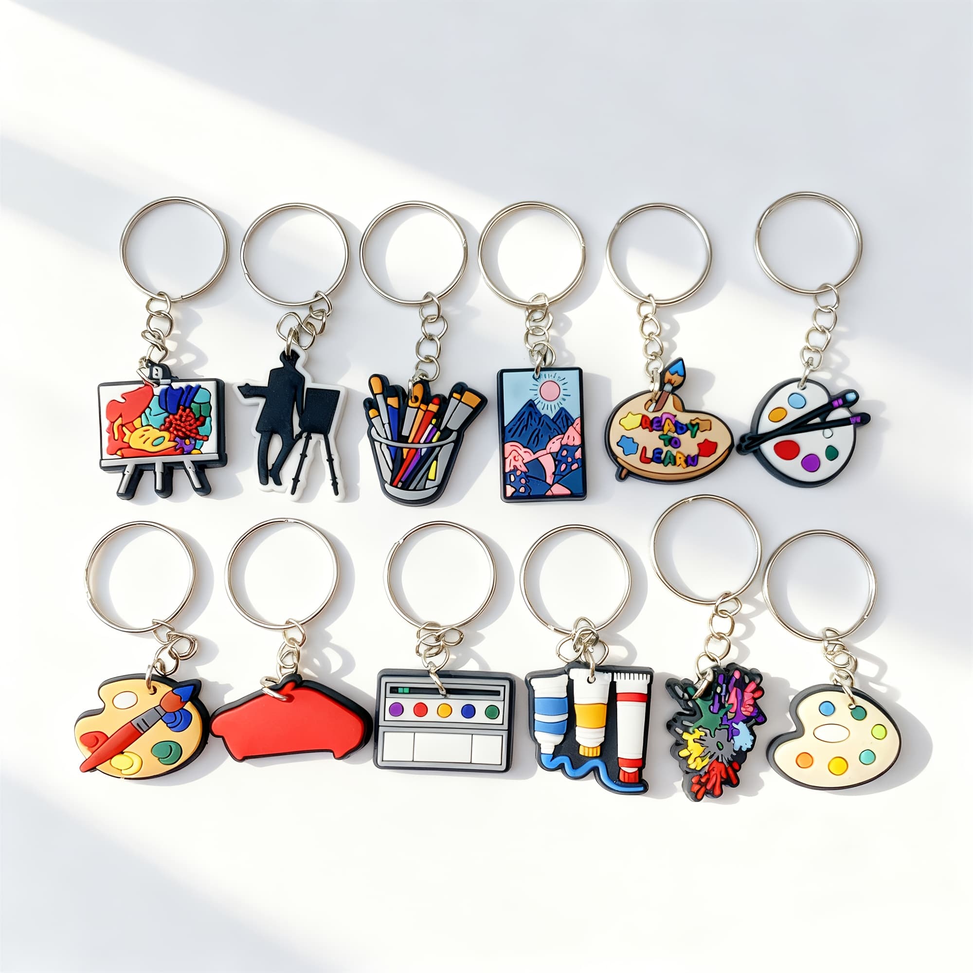 TEMU 12pcs Of Painter Keychains For Painting, Brushes, Paints, Art Decorations, Gifts