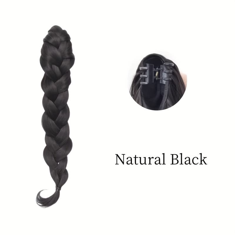 TEMU 13in Claw Clip Braided Ponytail Extensions, Hairstyle Ponytail Wig For Women, Loose Curly And Style, Natural Looking, Fashion Accessories, Ideal Gifts For Her