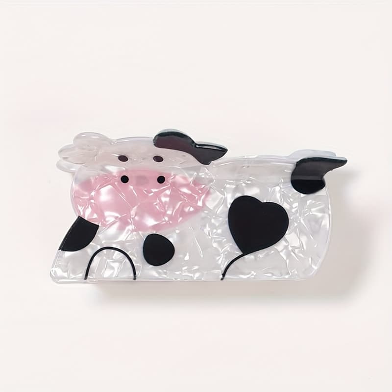 TEMU A Cute Cartoon Cow Hairpin With Acrylic Hairpins And Large Cute Animal Prints. Suitable For Festivals, Daily Life And School
