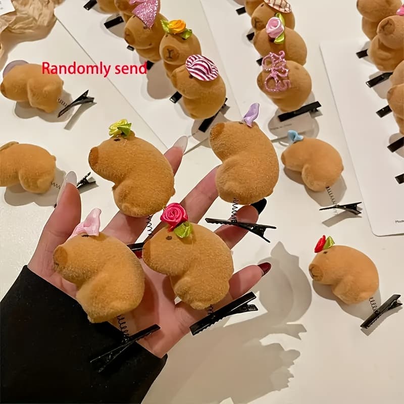 TEMU 24pcs Random Cute Dolphin Hair Clip - Plush Animal Theme Hair Accessory, Suitable For Parties And , Fashionable And Sweet Duck Billed Clip, Suitable For Women And, Ideal Holiday Gift