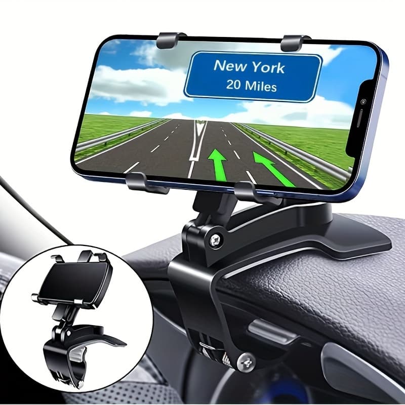TEMU Universal Car Phone Holder, 360-degree Rotating Phone Mount [upgraded Clamp Never Off], Suitable For 4 To 7 Inch Smartphones