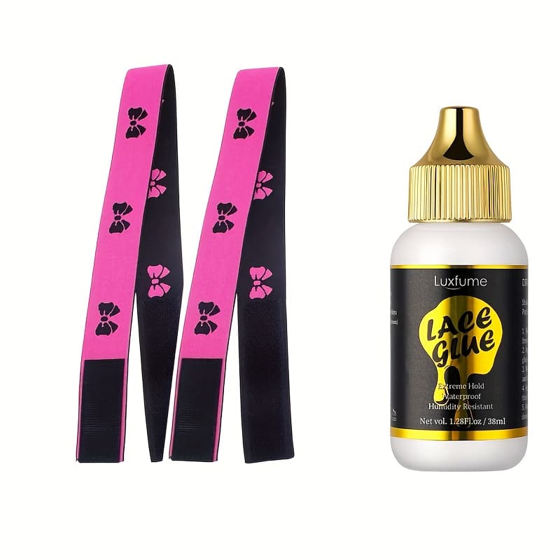 TEMU Luxfume Lace Adhesive + Melting Kit - , End, Waterproof Wig Glue With Stretchy Melt Band For Lace Front Wigs