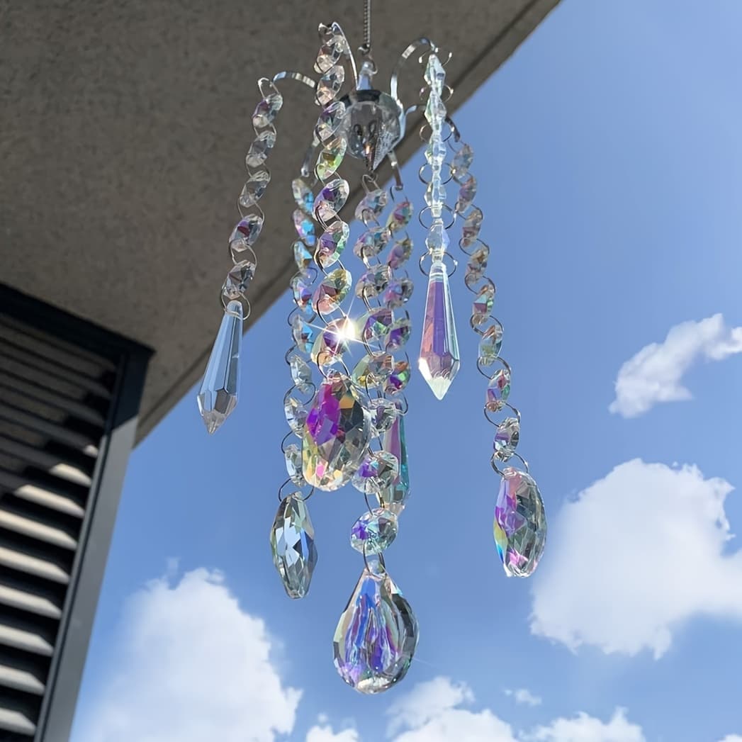 TEMU Branch Shaped Pendant Light, Wind Chime, Catcher, Window Hanging Sun Catcher, Prism Rainbow Manufacturer Pendant