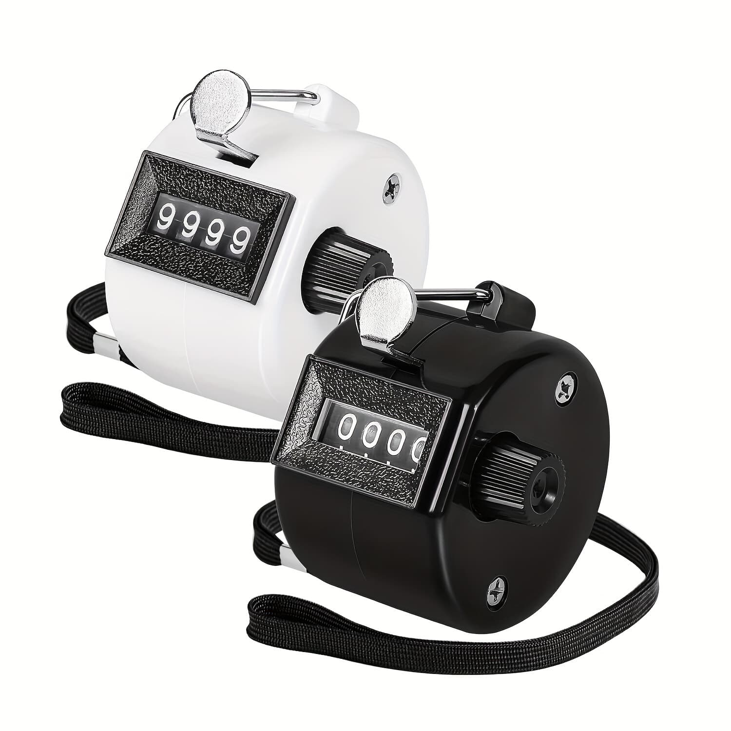 TEMU 1/2pcs Black And White Handheld Scale Counter With A 4-digit Display, Suitable For , Fishing, And Golf, School Supplies, Cheap Items