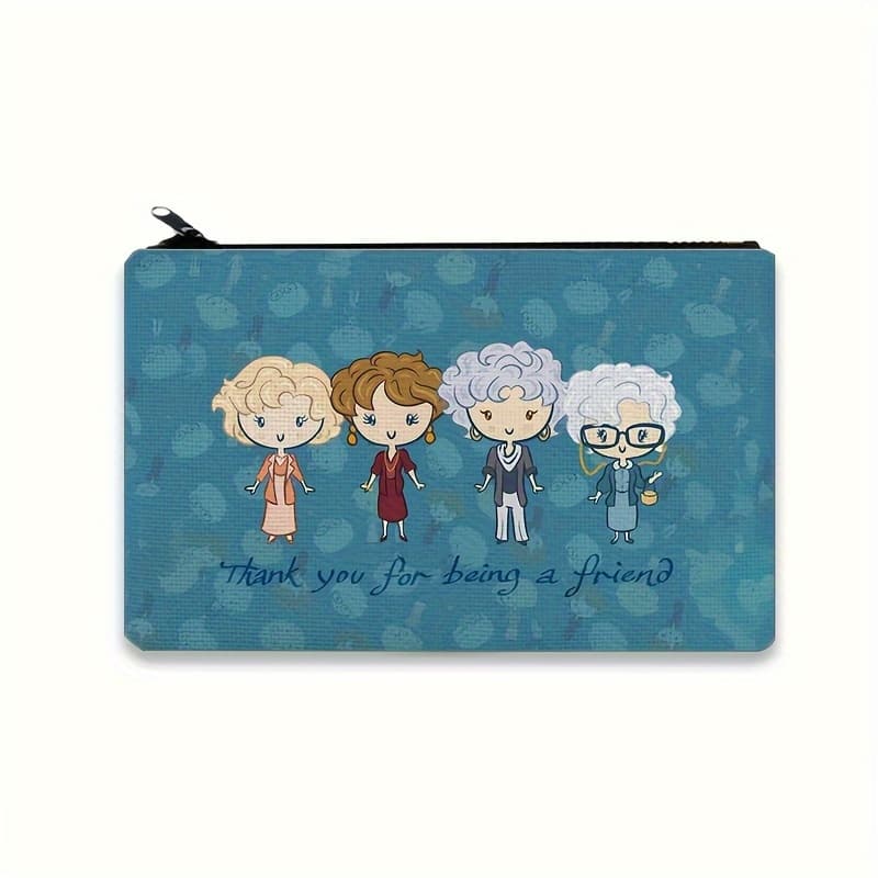 TEMU Thank You For Being A Friend Cosmetic Bag Makeup Bag, Cute Travel Bag, Travel Essential Lightweight Makeup Organizer, Versatile Coin Purse
