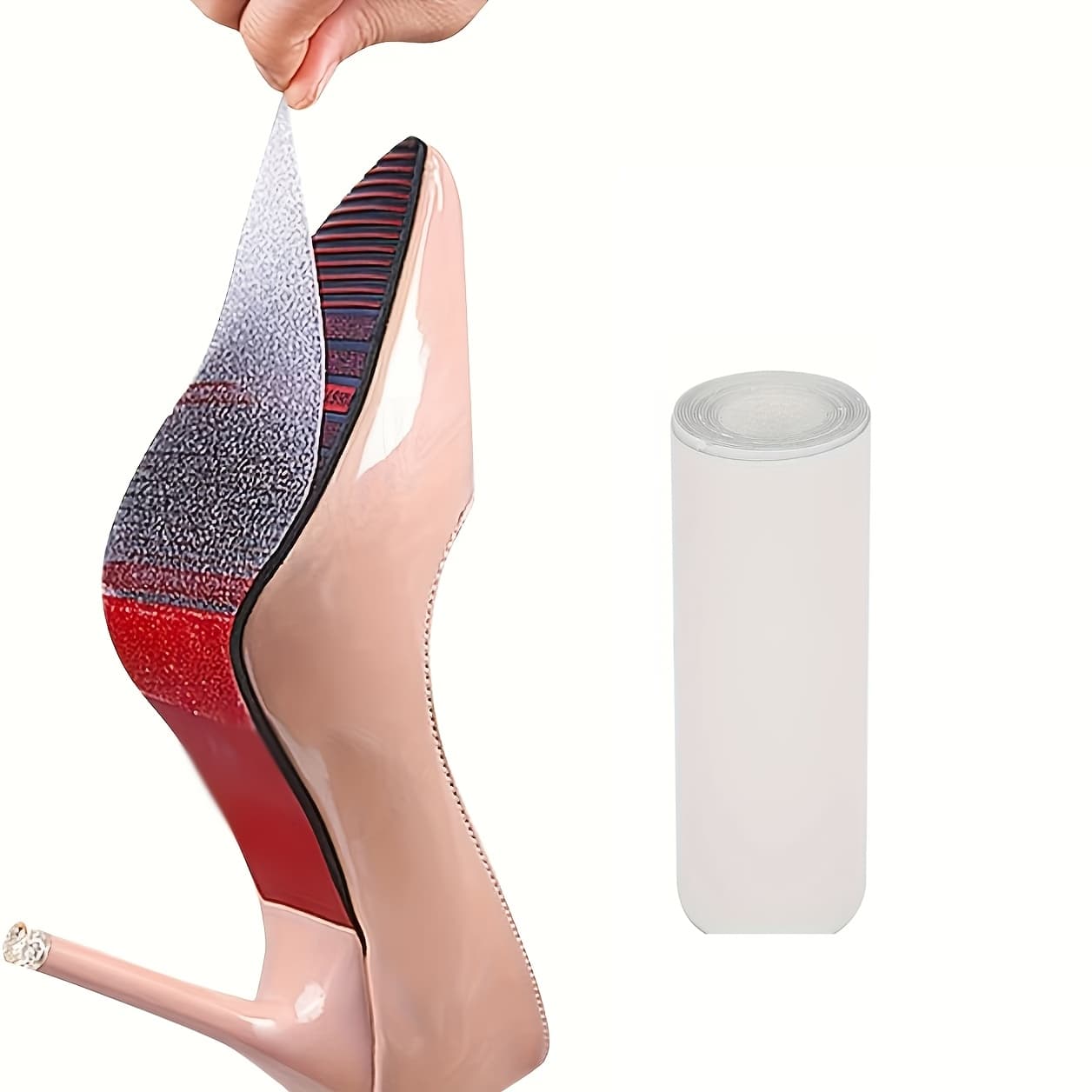 TEMU 1 Roll High Heel Shoe Sole Anti-slip Pad, Noise Reduction And Trimmable Sole Protector Sticker, Wear-resistant Self-adhesive Anti-slip Sticker, Extended Anti-slip Sticker