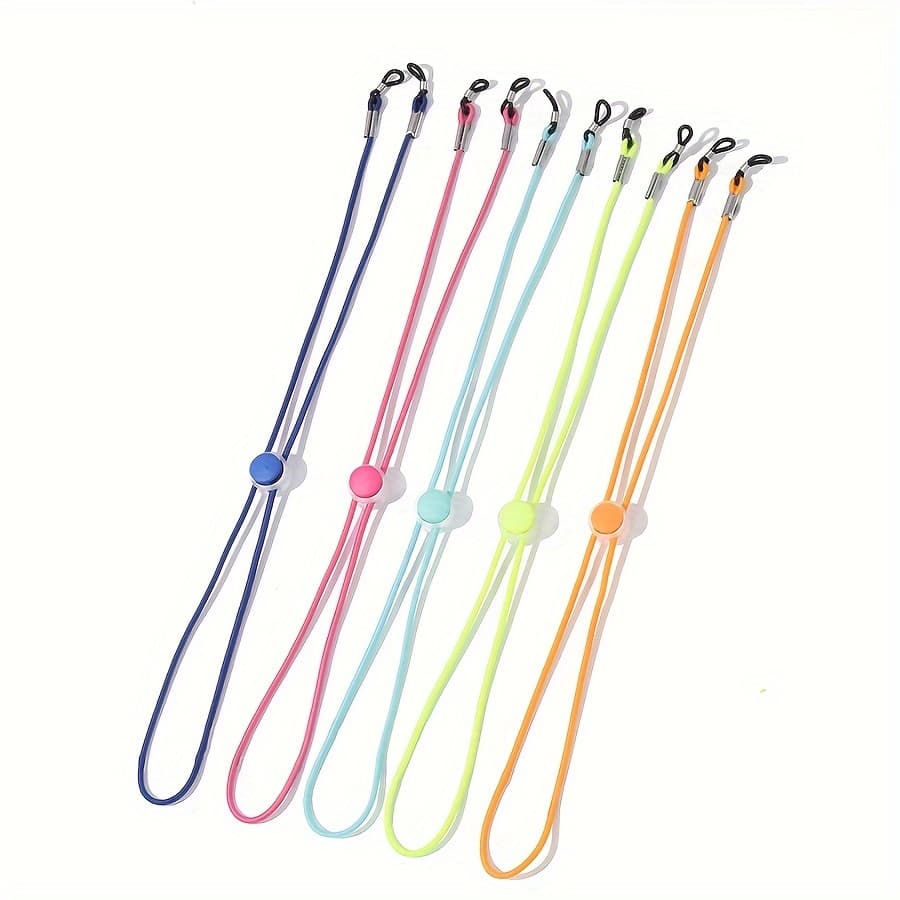 TEMU 5pcs (5pcs) Anti-slip Eyeglass Strap - Adjustable Elastic Glasses Chain With Nylon Woven Rope, Non-slip Fashion Glasses Holder For,, Swimming - Compatible With ' Accessories ( Options)