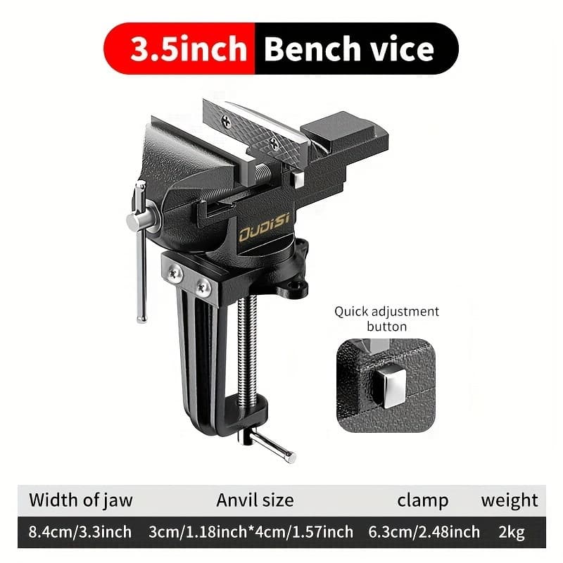 TEMU 3.5 Inch 270 Rotating Metal Vise-durable, Multifunctional, Portable, (fast) Vise-workholder