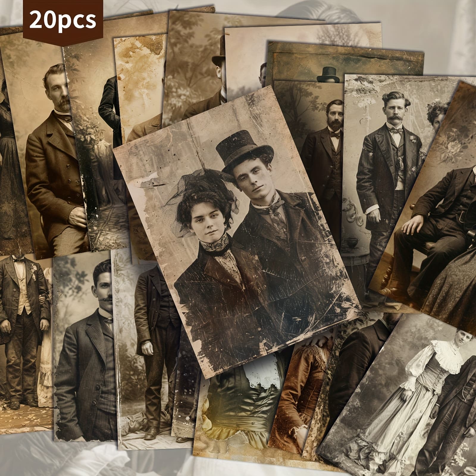 TEMU Set Of 20 Victorian Postcards - 4x6 Inches Retro Journal Paper, Classic Pinup Art, Collectible Decorative Cards For Scrapbooking And Craft Projects