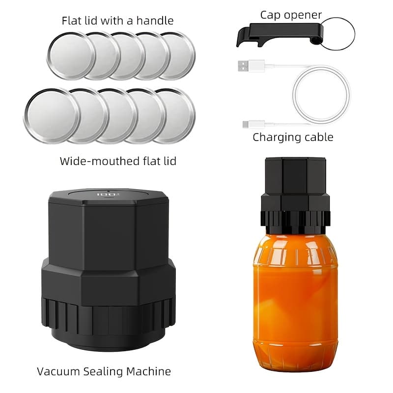 TEMU Electric Mason Jar Sealer - Jar Sealer Suitable For Mason Jars With Wide/ Narrow Mouth Lids, Heavy-duty Seal For Preservation, Appliance Compatible For Mason Jar Sealers