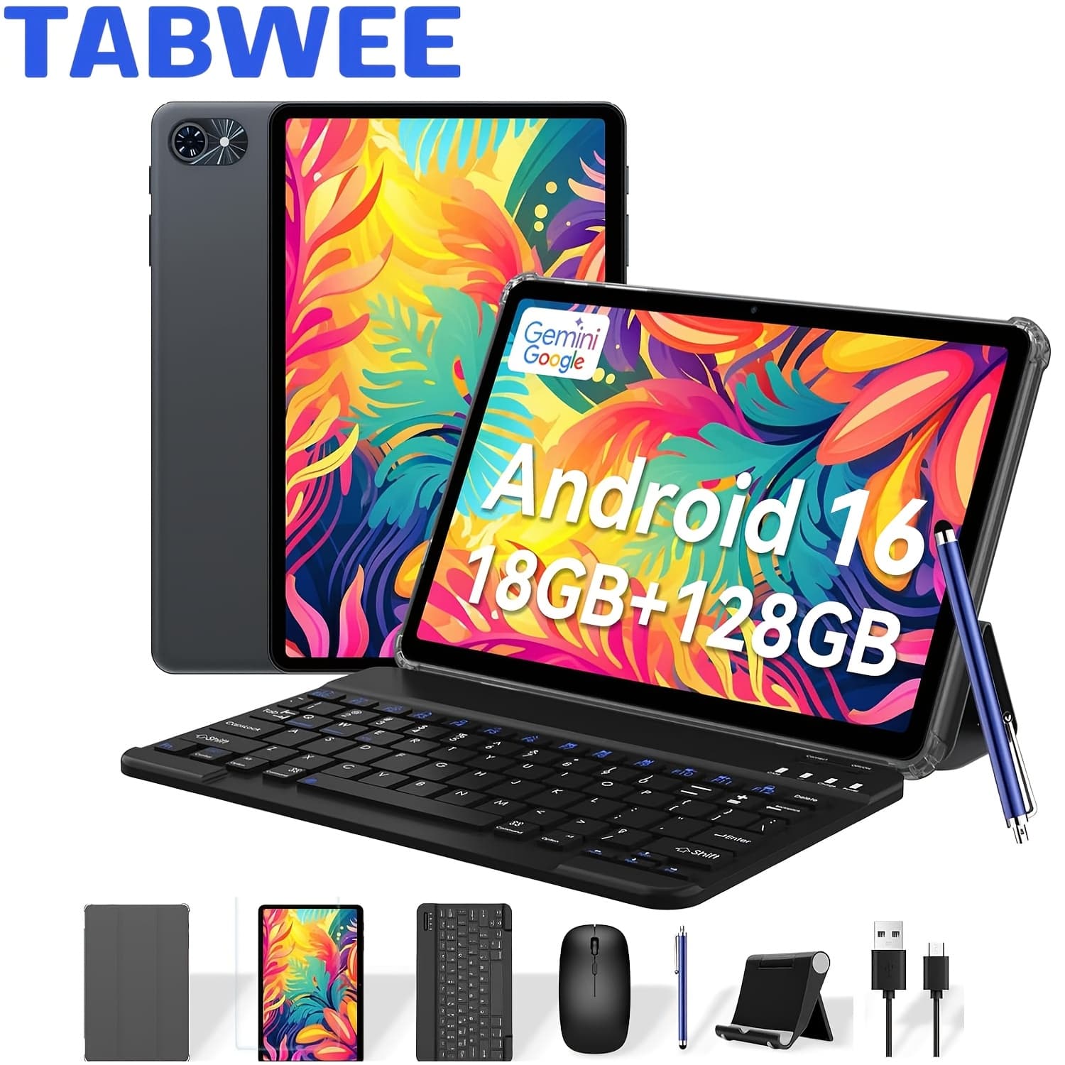 TEMU [upgrade Via Ota]tabwee T80 New 2026 Tablet, Hd Ips Large Screen, -core High-performance Cpu, 18(6+12)gb +128gb Rom(2tb Expand), Support Long , Face Unlock, L1, Ai, And 120hz High Refresh Rate
