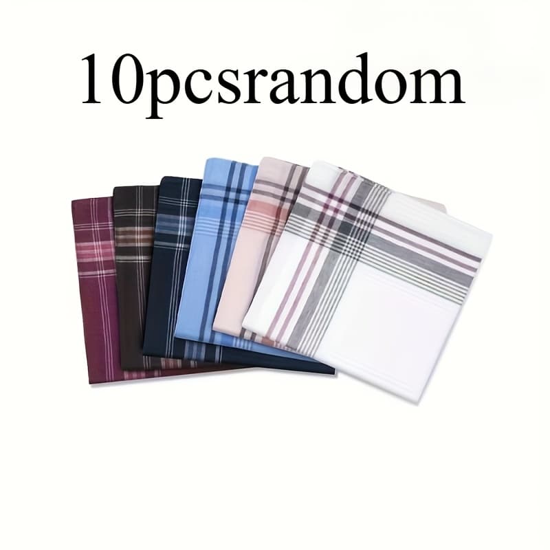 TEMU 6/10pcs Classic Vintage Men's Handkerchiefs, Accessories, Enhance Style With Taste!