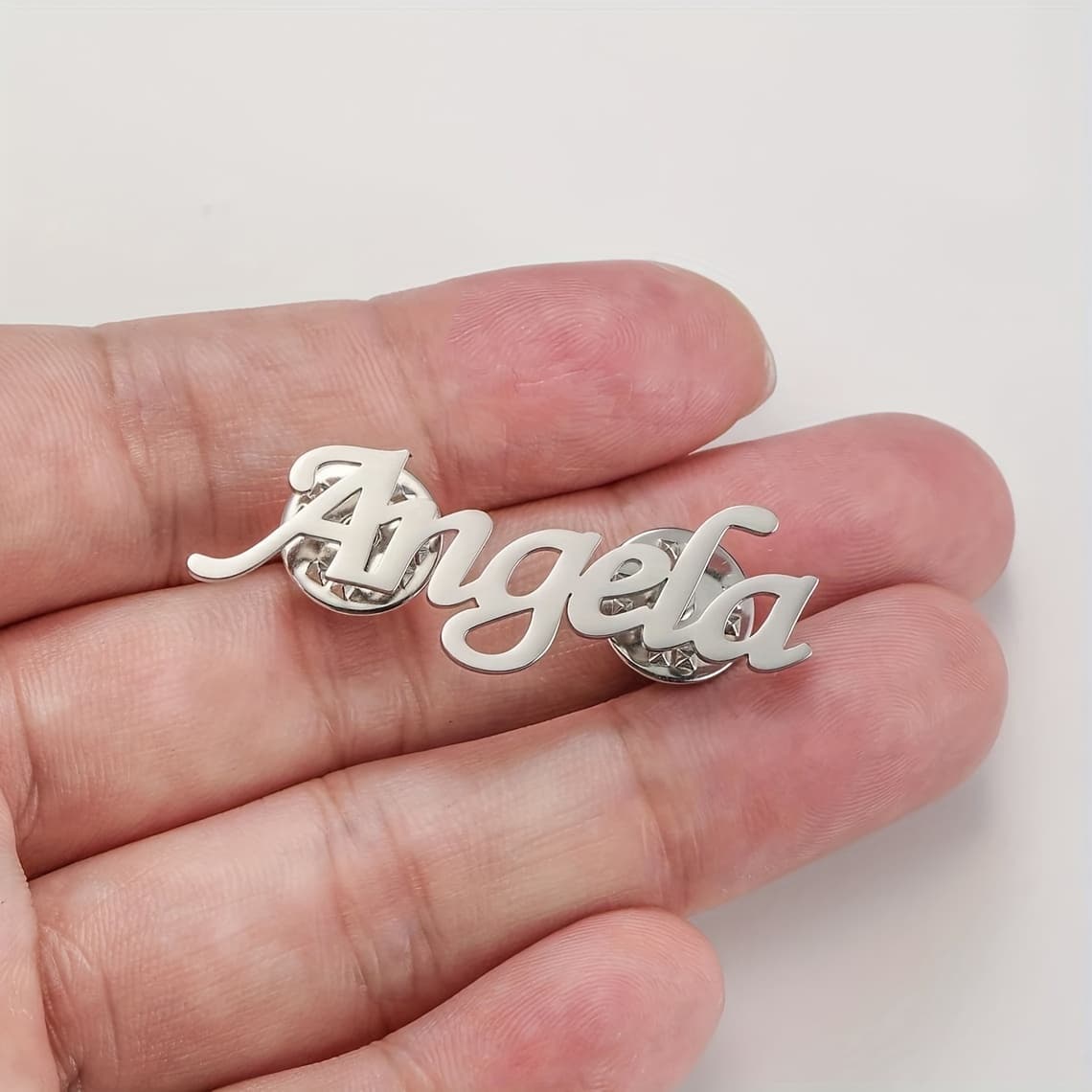 TEMU Custom Name Brooch, Stainless Steel Brooch, Stylish And Minimalist Elegant Men's Brooch, Jewelry For Men's Shirt Collar Brooch