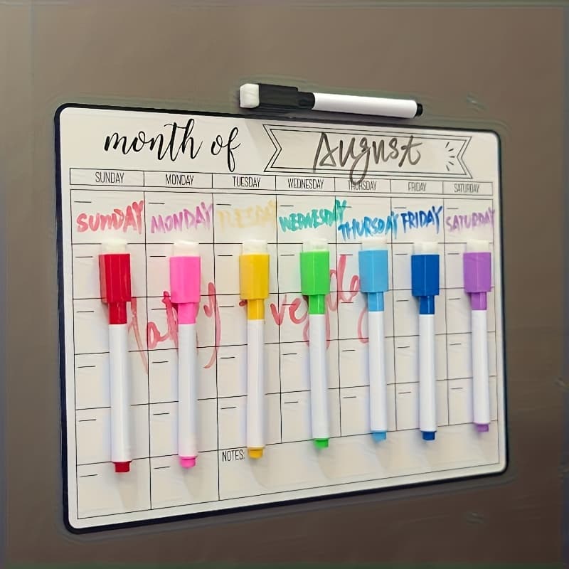 TEMU Soft Whiteboard For Wiping Calendars, Daily To-do List Board, Refrigerator Calendar, Including 4 Pointed Marker Pens, Bone Powder Rubber Pad Supplies, Suitable For Easter And Thanksgiving