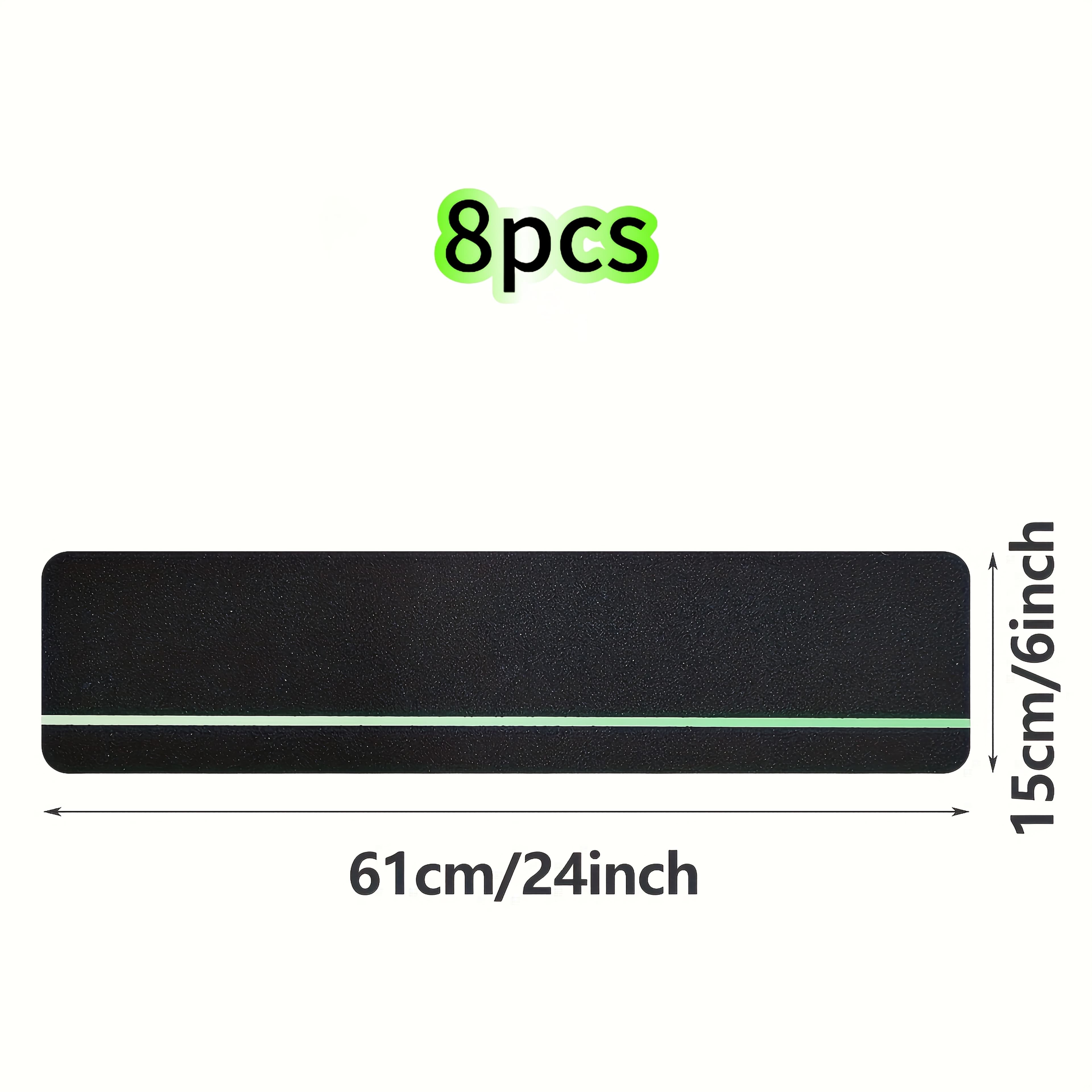 TEMU 8pcs, -the-dark Non-slip Grip, 6x24 Inches - High Friction, Non-slip For Outdoor Stairs, Basement Stairs, Decks - Visibility Safety Tape, , Multi-surface