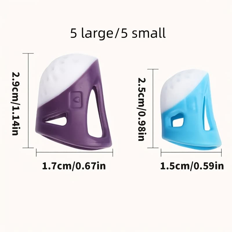 TEMU 10pcsertip Random Guard, Finger Protector, Diy Hand-made Soft Thimbles Quilting For Needlework Sewing