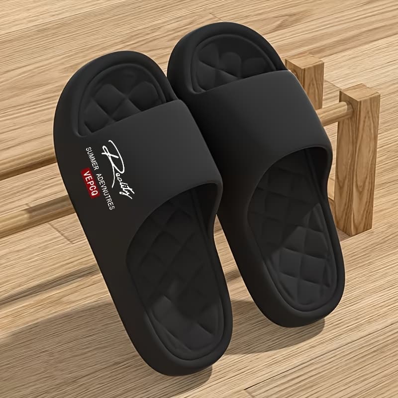 TEMU Women's Home Slippers, Indoor Non-slip, Cute Summer Sandals, Lightweight Eva One-piece Slippers, Machine-washable Comfortable Beach Slippers, Suitable For Hard Flooring, Women Shoes