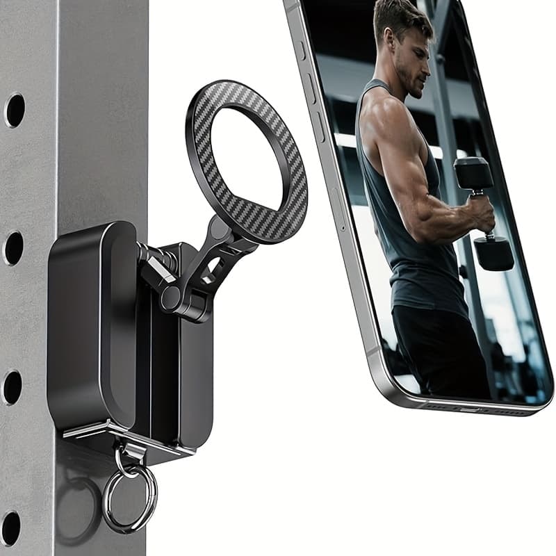 TEMU A2c 3-in-1 Magnetic Phone Holder For Gym, [20x N52] Strong Magnets To Metal , Portable Phone Mount For /travel, With Tray Table Clamp, Home Gym Additions, Gifts For Men And Women