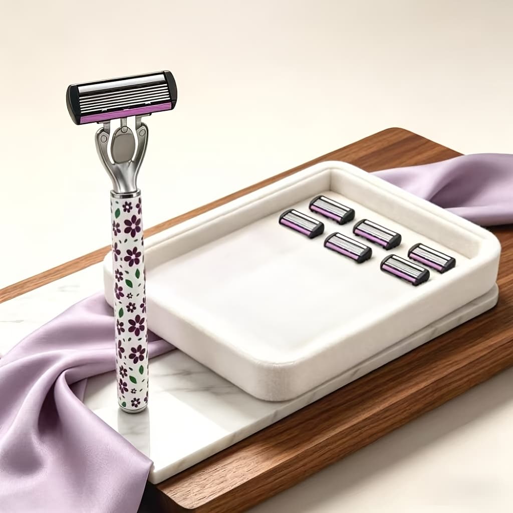 TEMU 6pcs Petal Shaver With 1 Handle And 6 Replacement Heads, Each With 6 Precision . Ultra-sharp 6-layer For A , Reducing The Need For Repeated Shaving. For . Compact And Portable Design