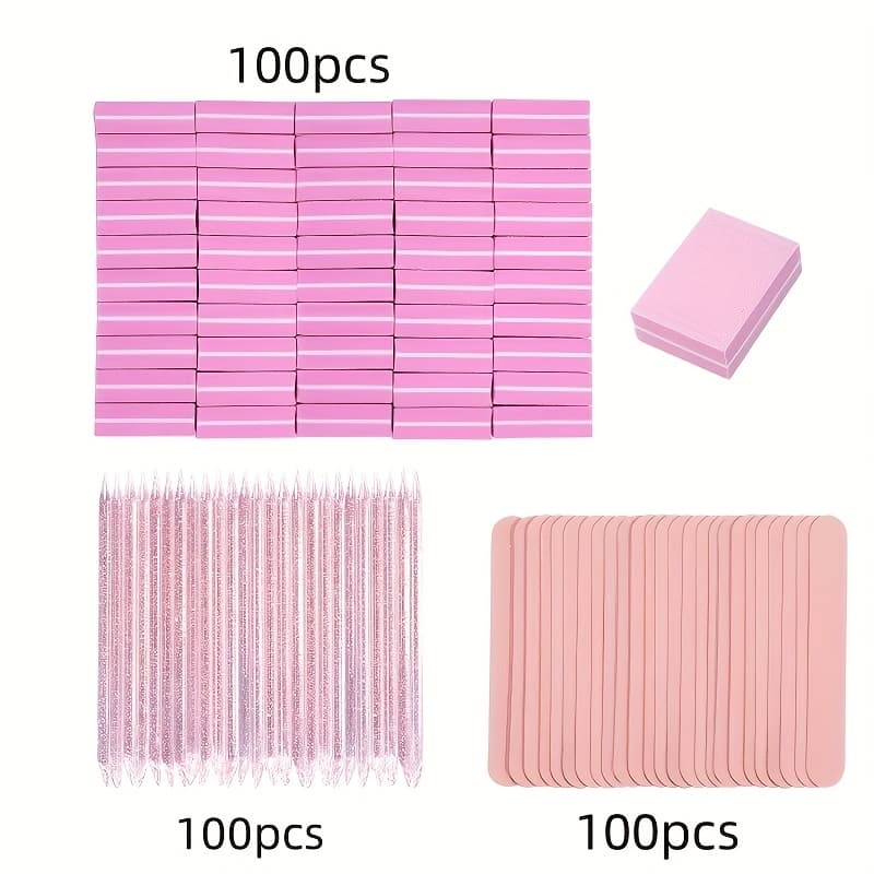 TEMU 300pcs Disposable Nail Kit With Mini Nail Clippers, Buffering Pads & Bars - Ldealfornail Art And Jewelry Dly Polishing