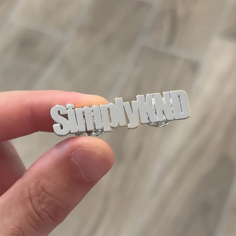 TEMU Custom Hollow Name Brooch, Personalized Stainless Steel Men's Brooch, Gentleman Lapel Suit Brooch, Men's Popular Jewelry, English