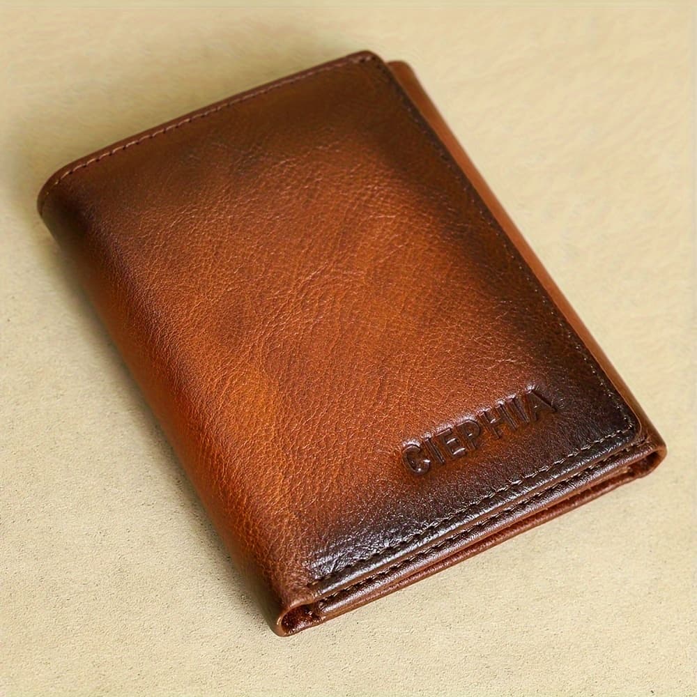 TEMU Men's Leather Wallet, Vintage Wallet, Wallet With Multiple Card Slots