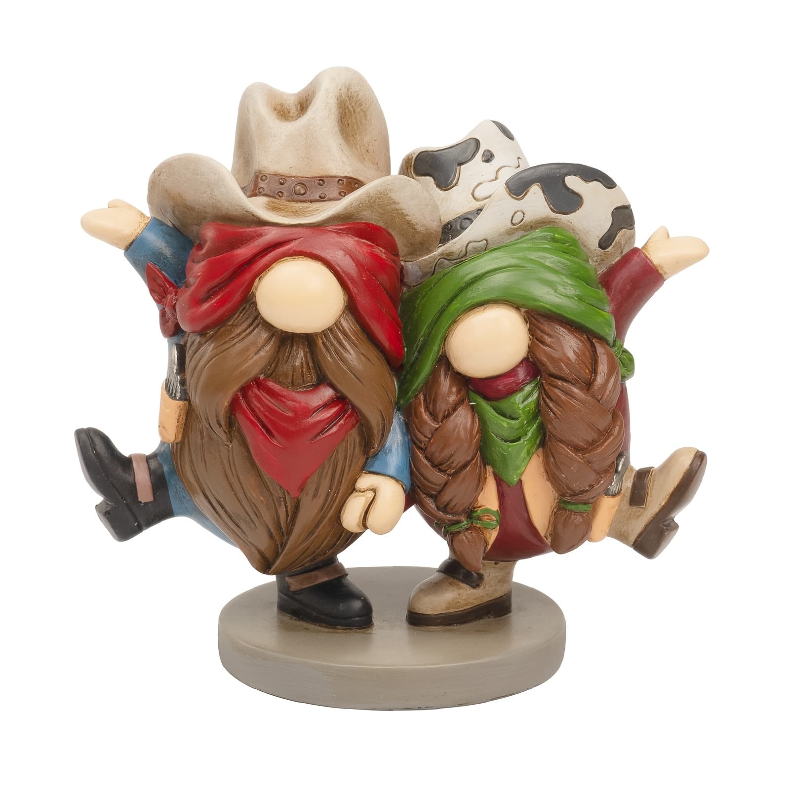TEMU Western Cowboy Cowgirl Gnomes Decor, 5.1x4.9 Inches Resin Figurines Southwestern Table Shelf Desk Indoor Decorations For Home,