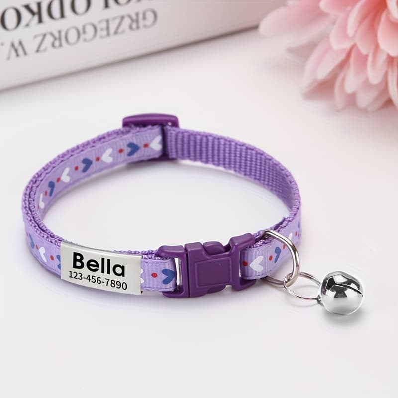 TEMU [custom Product!!!] Personalized Cat Collar, Pet Kitten Collar , Custom Engraved Cat Id Tag Pendant - Perfect Gift For Your Pet!
