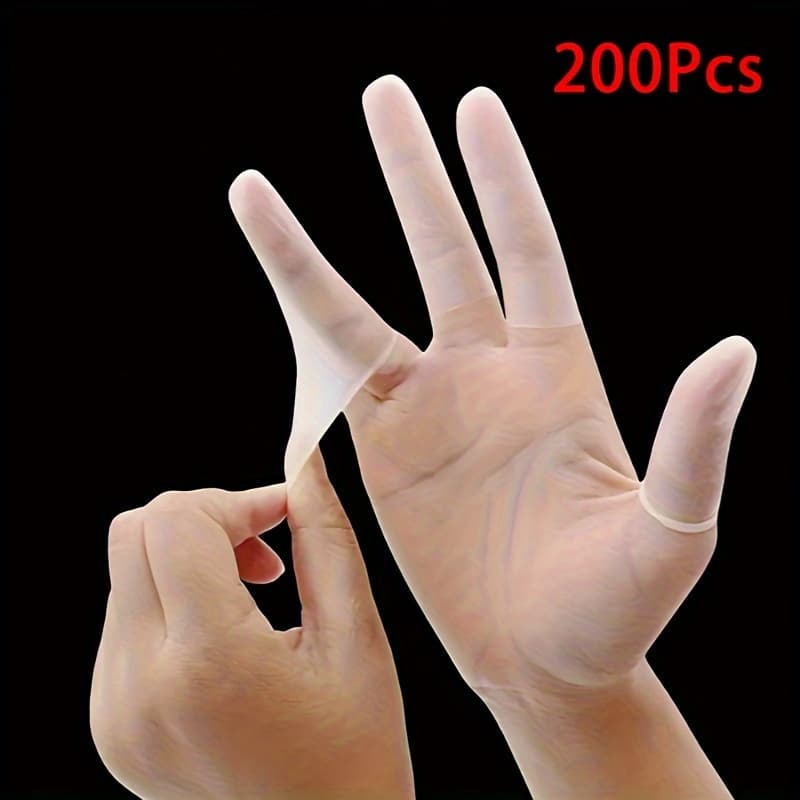 TEMU 200pcs Non-slip Finger Sleeves - Ultra-thin, Breathable & Portable For Phone Grip & Everyday Safety