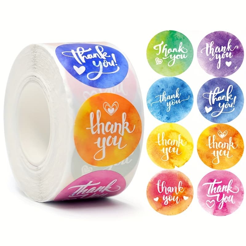 TEMU 500pcs Thank You For Sticker Sticker Color Love Sticker Sticker Gift Seal Sticker Hand Account Sticker