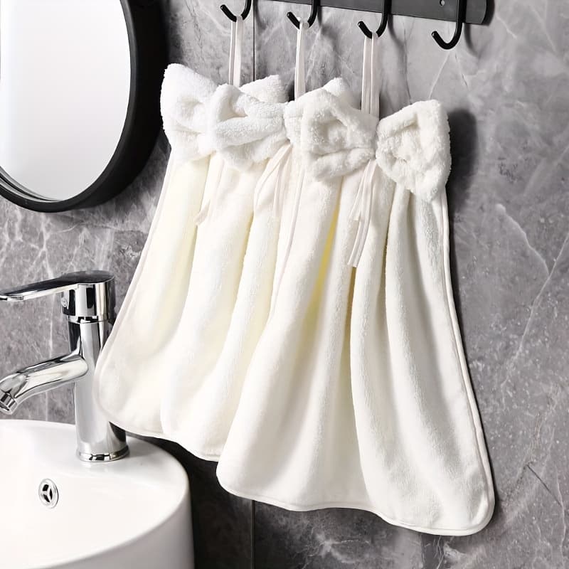 TEMU 3pcs Kitchen Towel Set, Bowknot Skirt Pattern Tableware Cleaning Cloth, Dish Towel, For Household Cleaning, Essentials