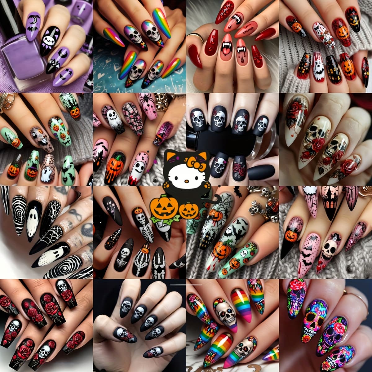 TEMU 96pcs Nails Regular Random 4-box Set, Mixed Color Medium Length, Glossy Surface And Mixed Color Gradient Pattern, Reusable Nail Combination Package
