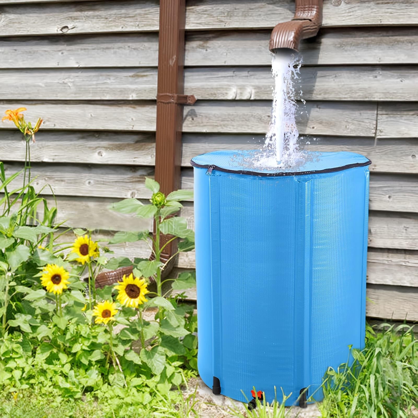 TEMU 100 Gallon Rain Outdoor Patio Water Storage Green