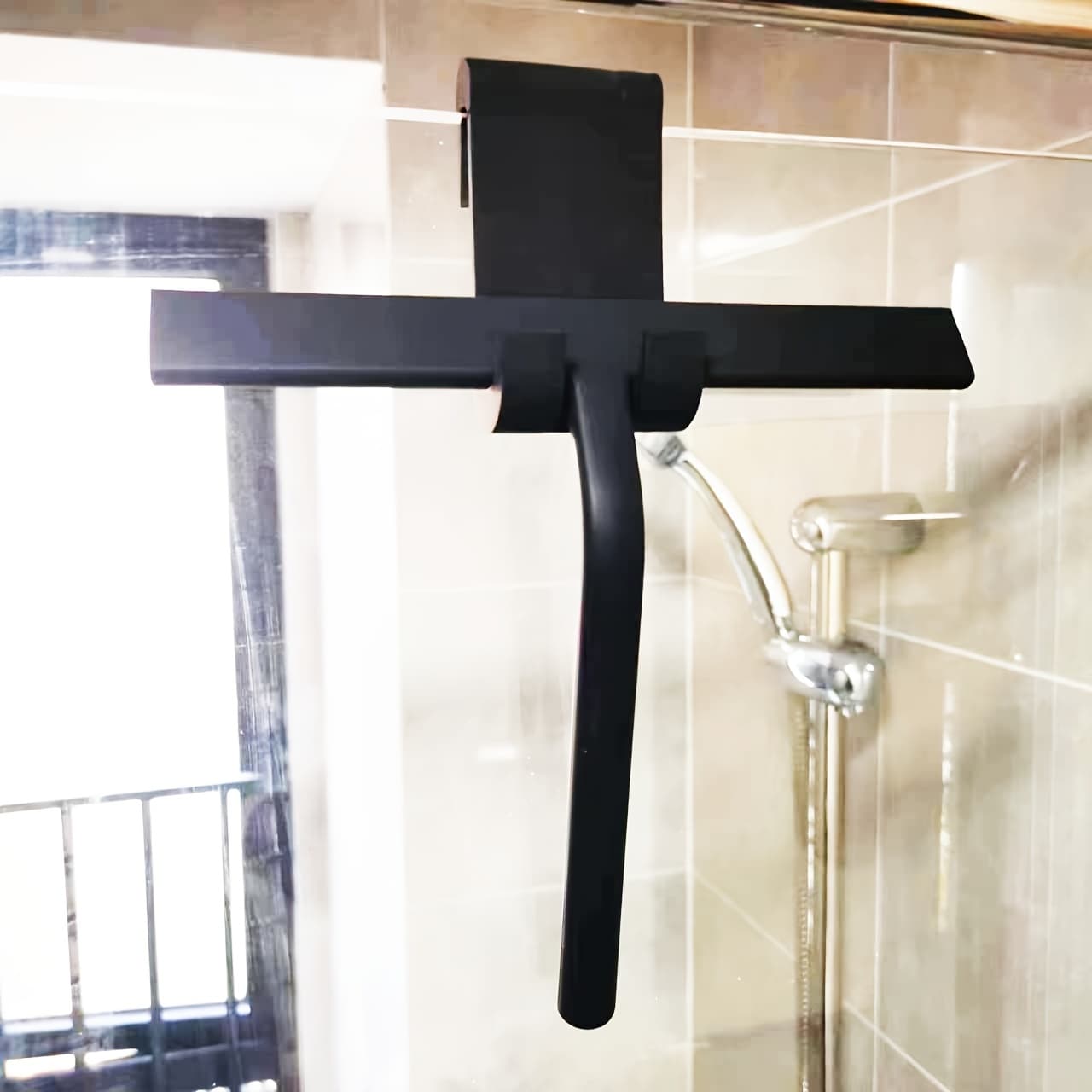 TEMU Shower Squeegee Glass Wiper Scraper Shower Squeegee Cleaner With Holder Bathroom Mirror Scraper Glass Cleaning