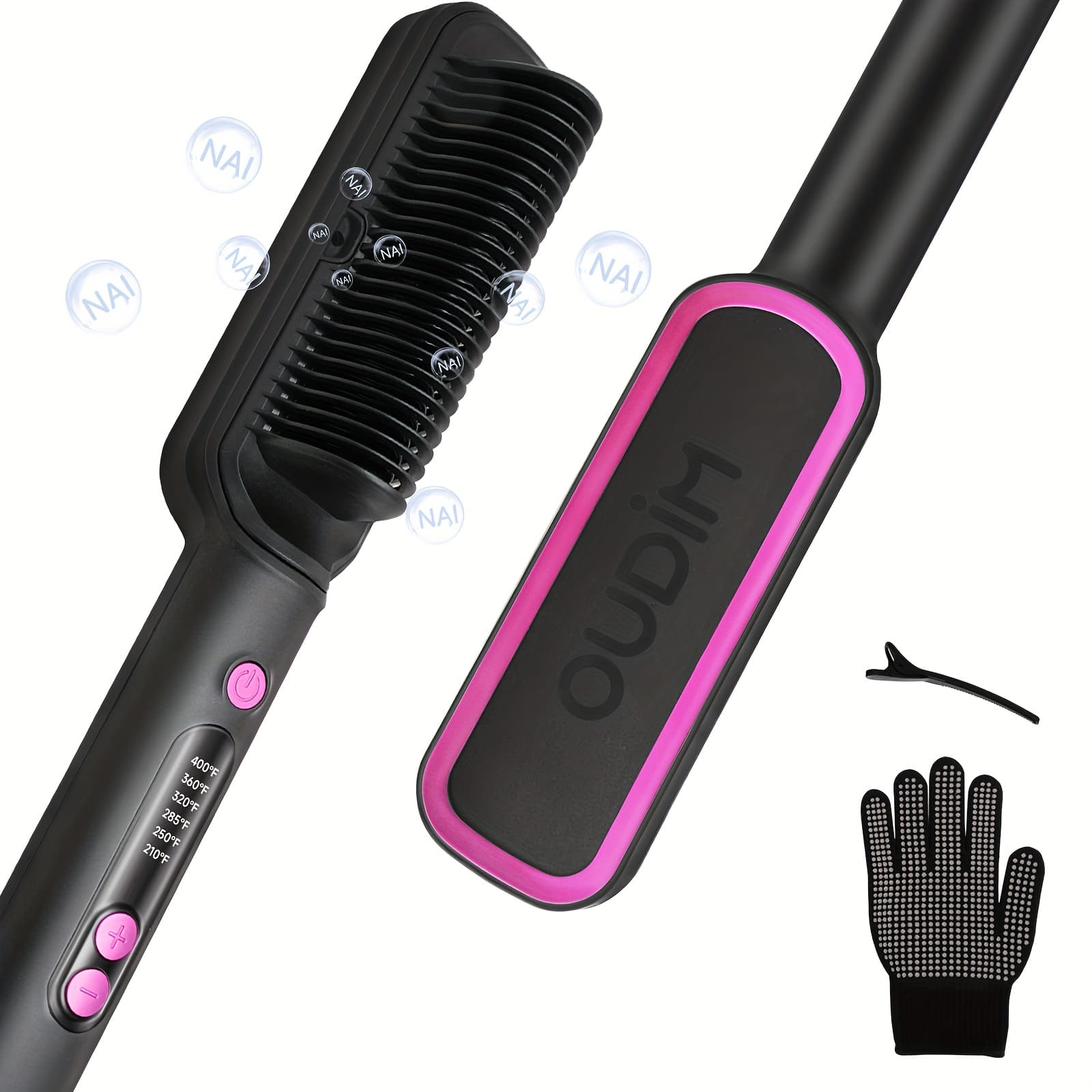 TEMU Hair Straightener Brush, Hair Straightening Brush Flat Iron For Women, Anti-scald Straightening Comb For , Precise Temperature Control, Auto Shuts Off, , Gifts For , Girl Stuff, Wow Hair Products