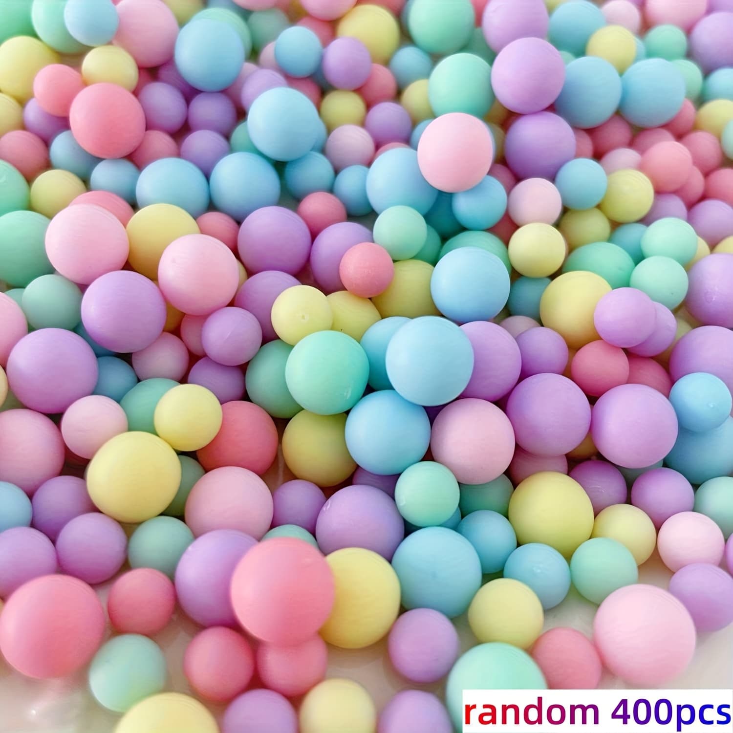 TEMU 400-pack Mixed-color Non-porous Resin Bead Jewelry Additions Vase Filler Handmade Hand-made Hand-made Hair Additions Mobile Phone Pendant