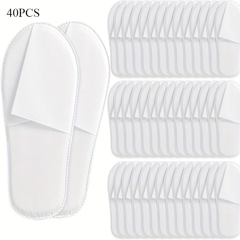 TEMU 40pcs (20 Pairs) Disposable Slippers, Soft And Comfortable Guest Slippers,suitable For Hotels And Travel Use - Suitable For Hotel Procurement Purposes. Use Hotel Slippers. Thin Version.