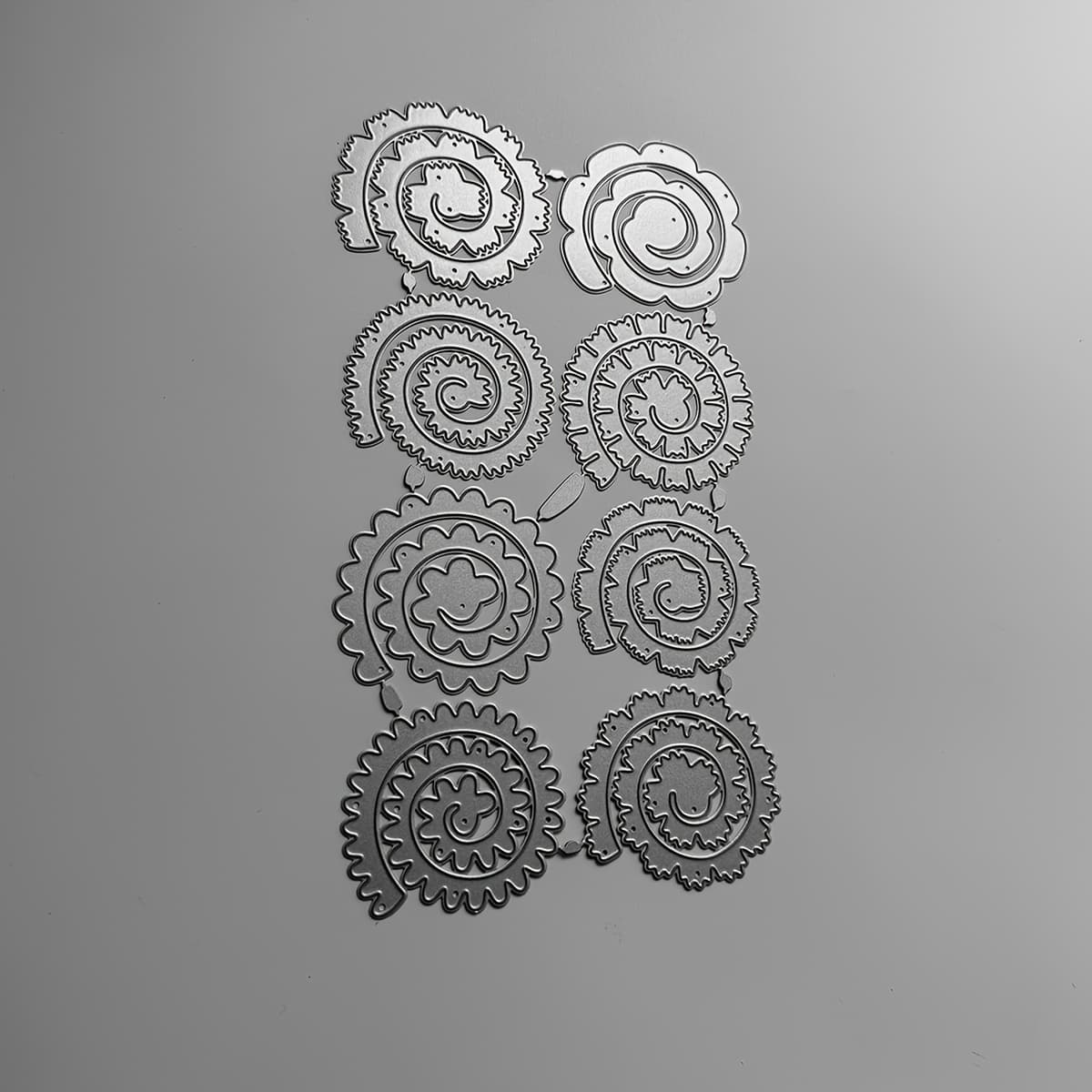 TEMU Aboom Collection Of 8 Metal Cutting Dies For Making Scrapbooks And Cards For And Father's Day, Including Large Spiral Rolled Flowers And Decorative Embossing For Holiday Greeting Cards