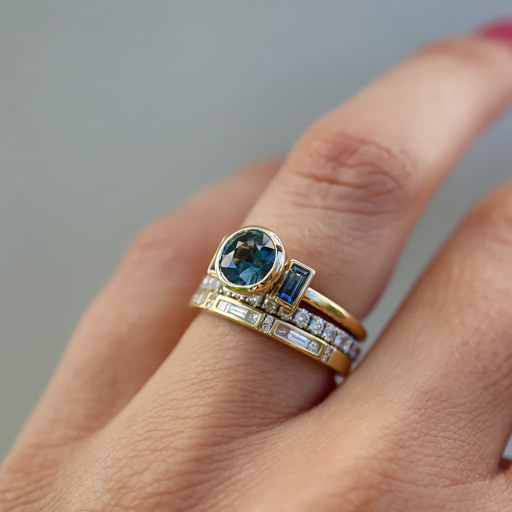 TEMU 3-piece Women' Stacked Ring Set, Unique , Inlaid With Synthetic Zircon Women's Jewelry, A Holiday Gift For Female