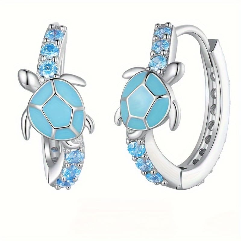 TEMU A Pair Of Women's Fashionable Hoop Earrings Featuring Gemstones, Designed In A Bohemian Style, Perfect For Casual And Vacation Wear