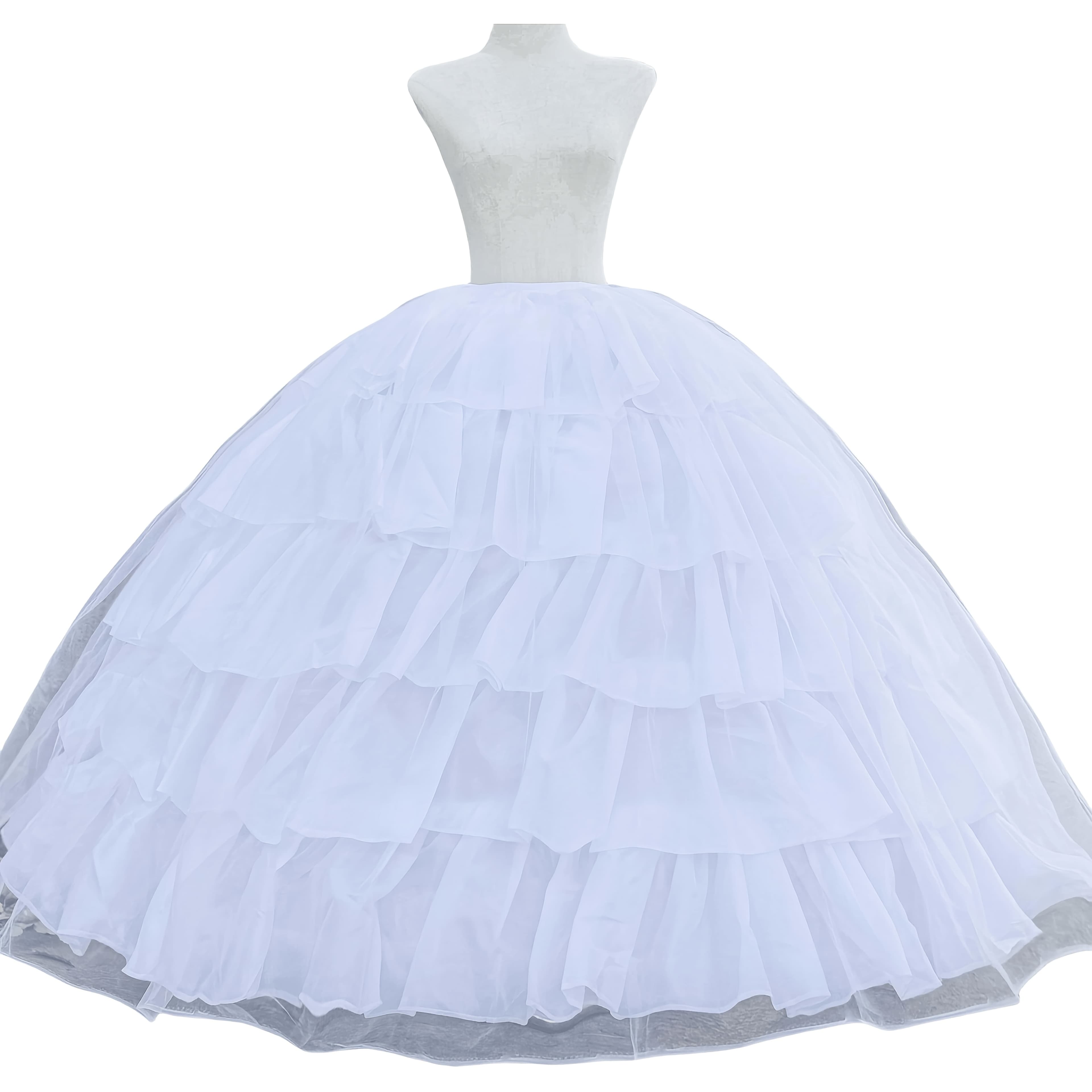 TEMU Brand New 5-hoop Ultra Fluffy Petticoat With 2 Layers, Adjustable Crinoline Suitable For Wedding Dresses, And Machine Washable Bridal Underskirt