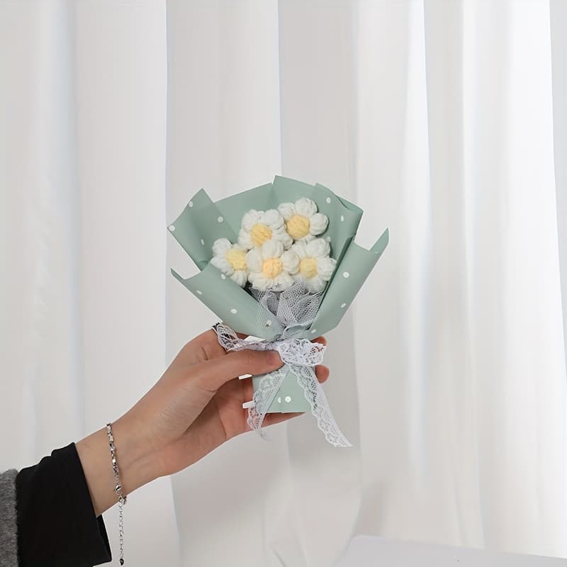 TEMU 1pc Realistic Artificial Daisy Flower Bouquet - Suitable For Valentine' Day, Mother' Day, Graduation Party Decorations - Spring Table Centerpiece, Birthday & Holiday Gifts (no Maintenance)