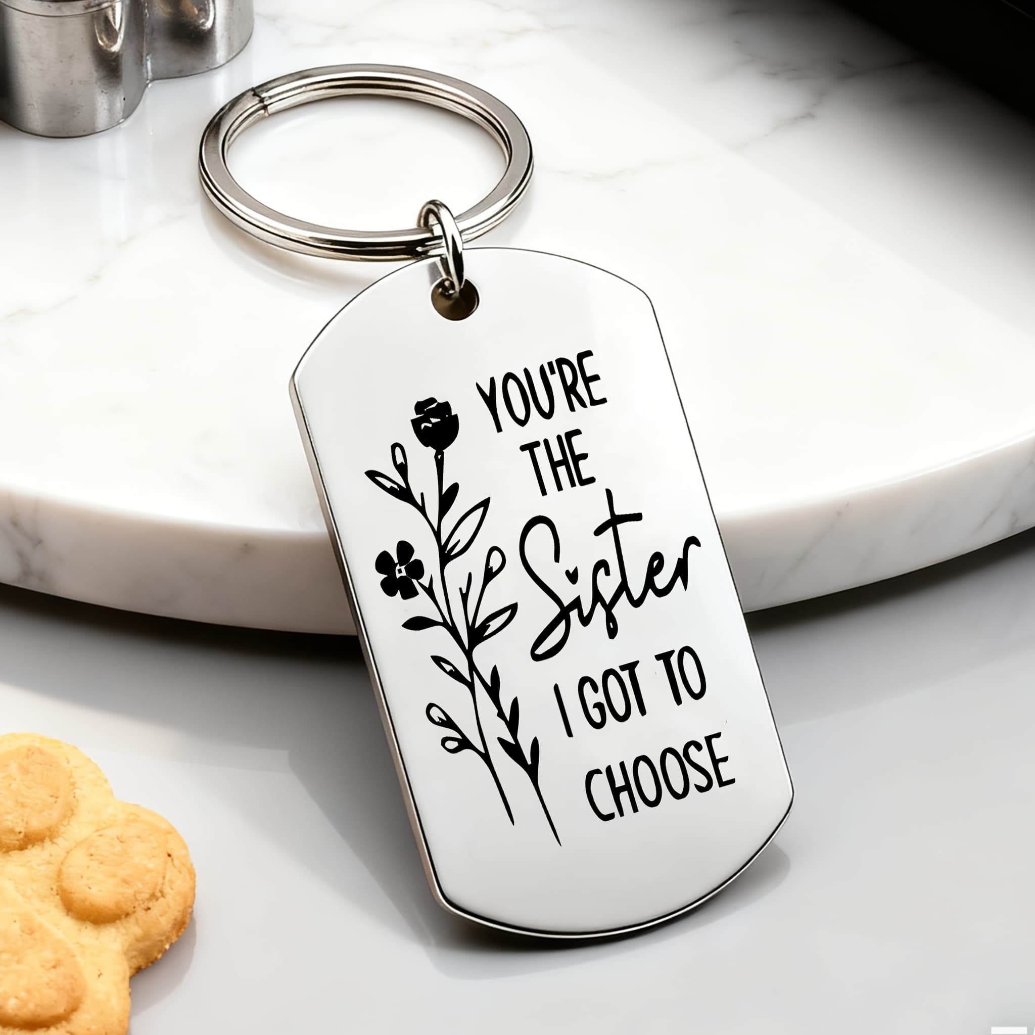 TEMU A Stainless Steel Keychain Featuring That Says, 'you Are My Sisters, ' Ideal For Gifting To For And , Keychain Charms, Keychain Charms For Women, Keychain Charms For Men