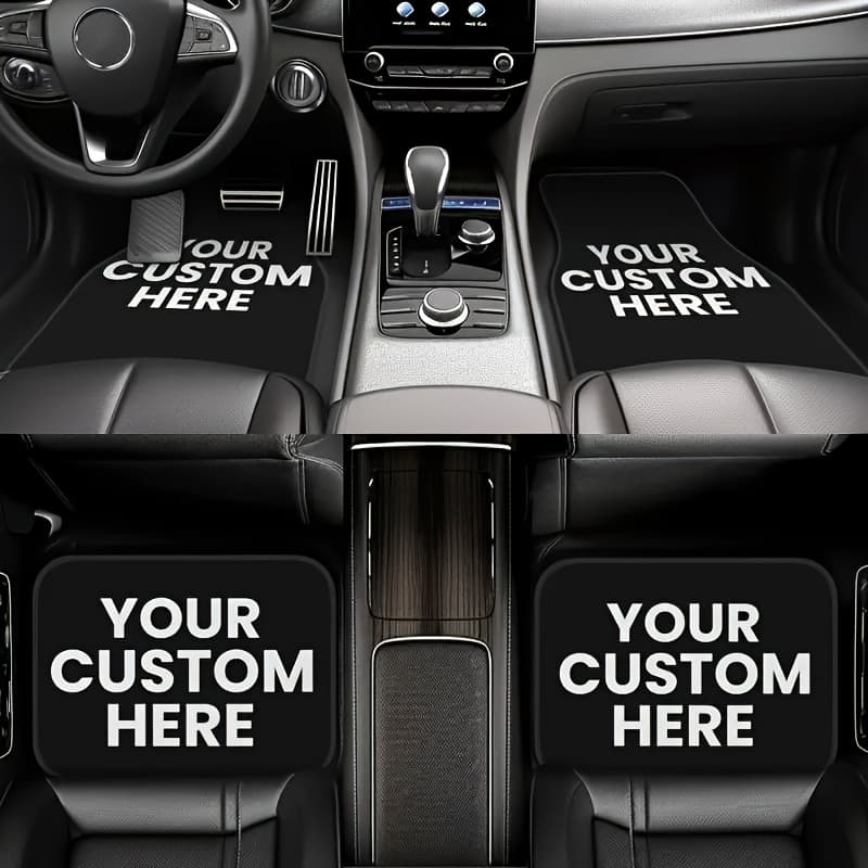 TEMU Custom Diy Car Floor Mats, Universal Custom Printed 4pcs Car Mats, Protect Your Vehicle With Custom Printed Car Mats, Custom Printed Universal Car Mats From Your Design, A Fine Gift For