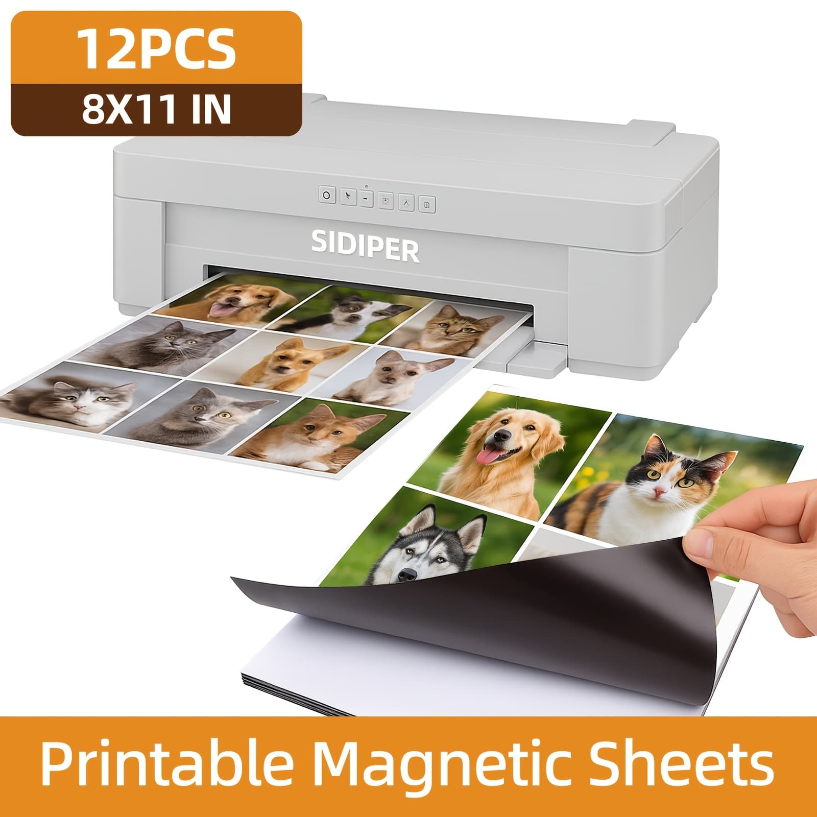 TEMU Printable Magnetic Sheets 12pcs Letter Size For Photo Printing, Fridge Display, Boards, Classroom Marking, Labels & Home Use