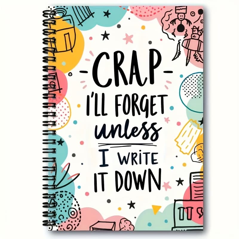 TEMU The Vibrant Spiral Notebook, "if Jot It Down, Lose Track Of The Details, " Is Perfect For Organizing And Journaling, Making It A Great Present For