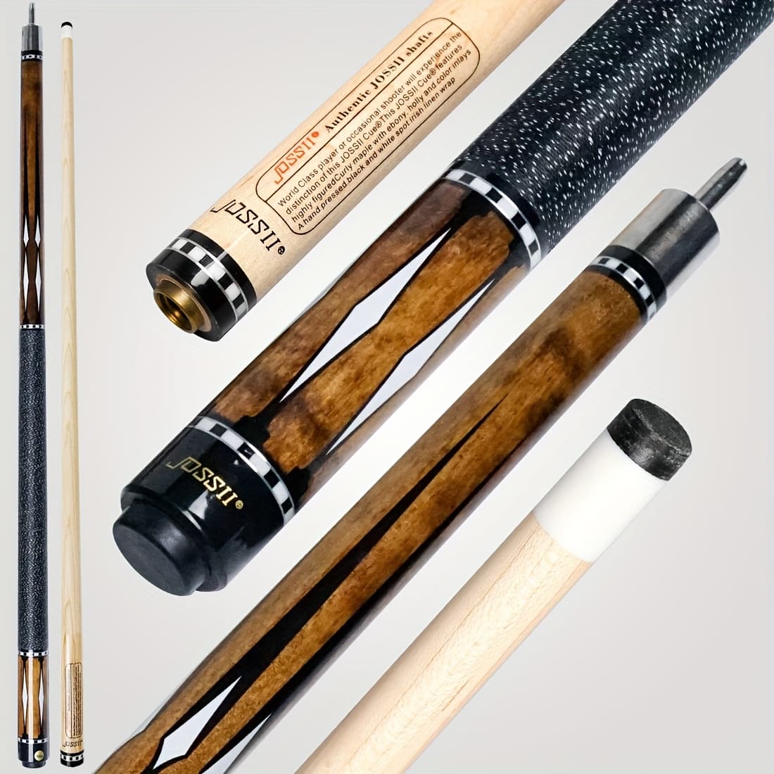 TEMU Jossii Cues 2pcs Pool Stick | 58" Low 12.75mm Shaft In | Professional Billiard Cue For Serious Players