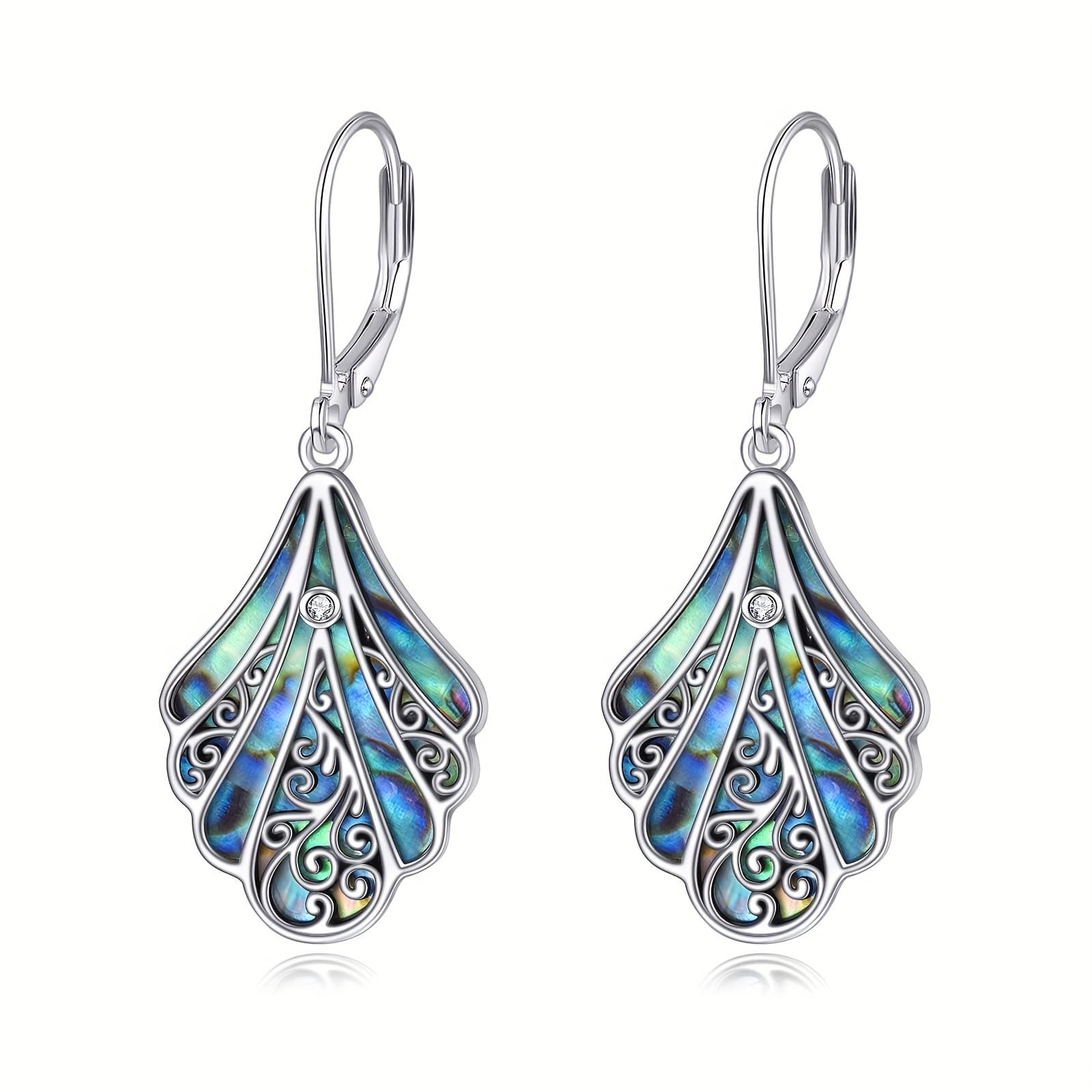 TEMU 925 Sterling Silver Abalone Shell Dangle Drop Earrings For Women Bohemian Earrings Jewelry Gift