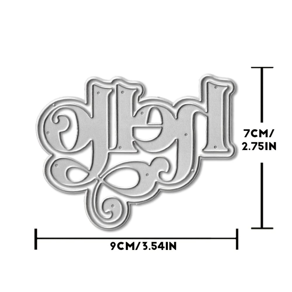 TEMU 1pc Hello Metal Die Cut, Scrapbooking Embossing Template, Handmade Card Decoration Cutting Dies, Gift Card Creation