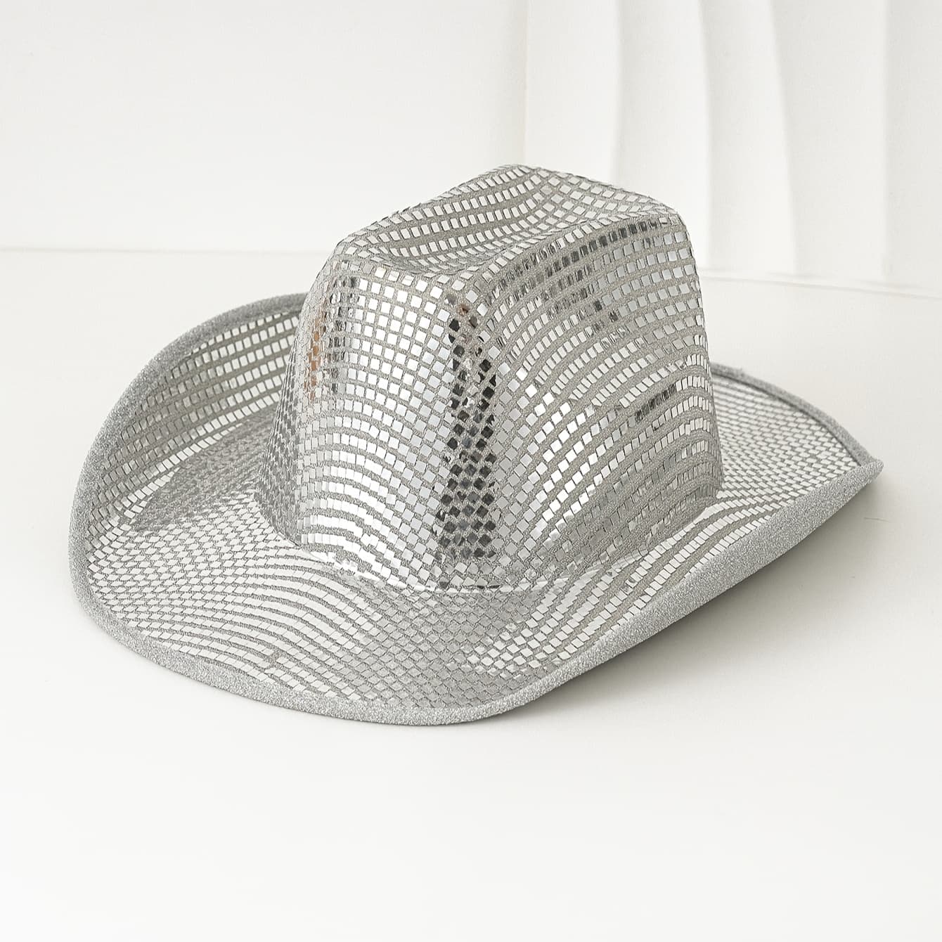 TEMU 1pc Sequined Sparkling Cowboy Hat, Suitable For Music Festivals, , And Parties